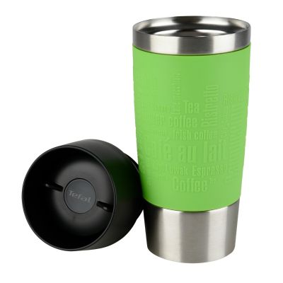 TEFAL TRAVEL MUG 0.36L LIME GREEN SLEEVE 